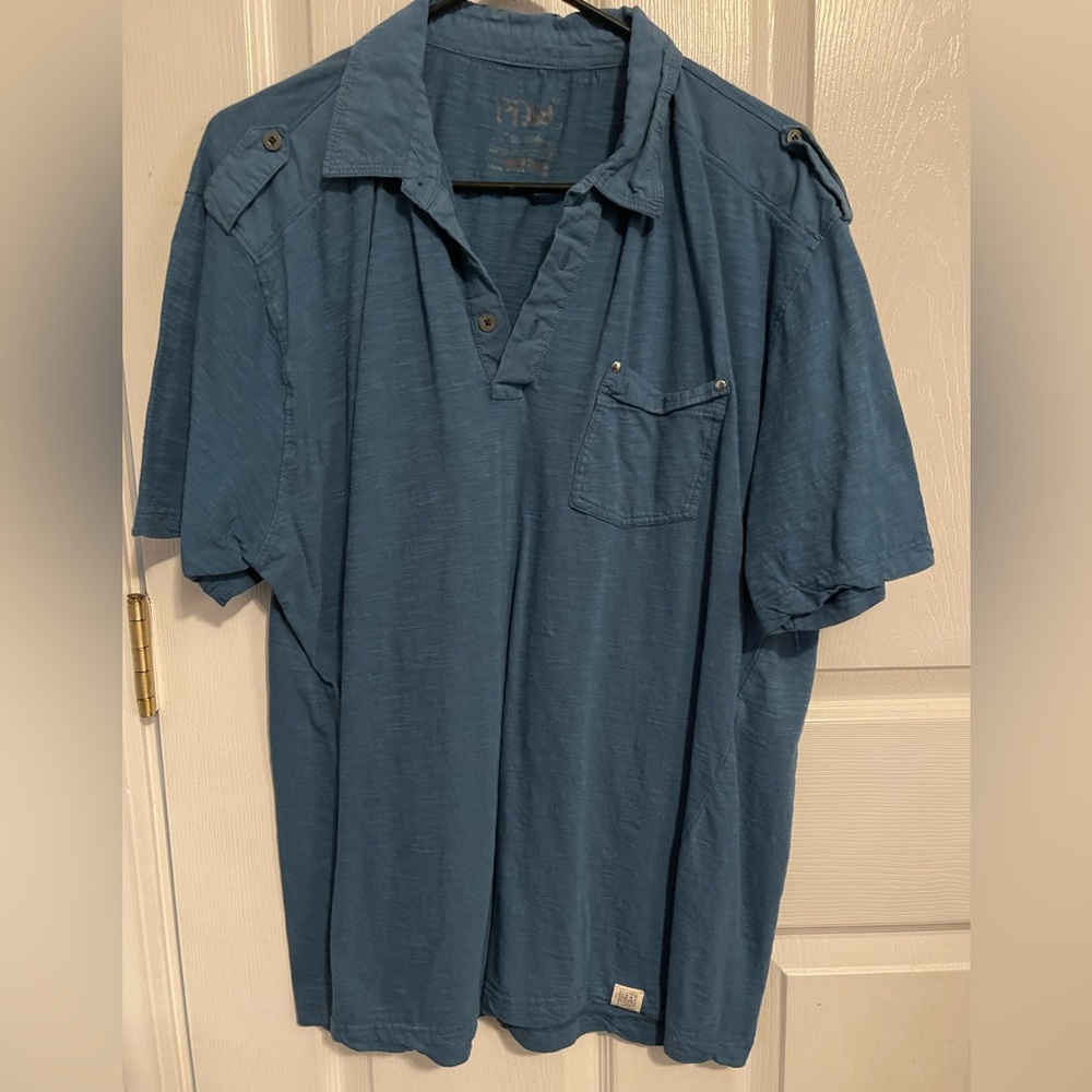 Men’s printed polo XXL blue